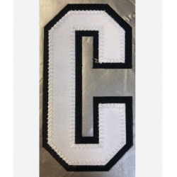 SAN JOSE SHARKS White CAPTAIN C Patch Biaog