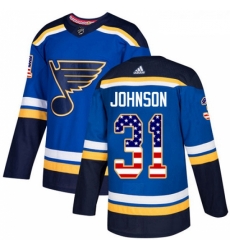 Youth Adidas St Louis Blues 31 Chad Johnson Authentic Blue USA Flag Fashion NHL Jersey Youth Adidas St Louis Blues 31 Chad Johnson Authentic Blue USA Flag Fashion NHL Jersey