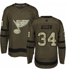 Youth Adidas St Louis Blues 34 Jake Allen Premier Green Salute to Service NHL Jersey Youth Adidas St Louis Blues 34 Jake Allen Premier Green Salute to Service NHL Jersey