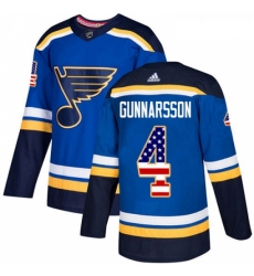 Youth Adidas St Louis Blues 4 Carl Gunnarsson Authentic Blue USA Flag Fashion NHL Jersey Youth Adidas St Louis Blues 4 Carl Gunnarsson Authentic Blue USA Flag Fashion NHL Jersey