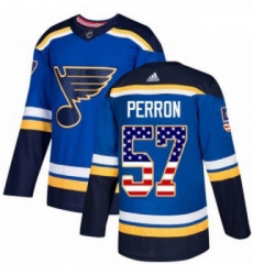 Youth Adidas St Louis Blues 57 David Perron Authentic Blue USA Flag Fashion NHL Jersey Youth Adidas St Louis Blues 57 David Perron Authentic Blue USA Flag Fashion NHL Jersey