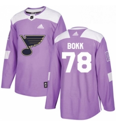 Youth Adidas St Louis Blues 78 Dominik Bokk Authentic Purple Fights Cancer Practice NHL Jersey Youth Adidas St Louis Blues 78 Dominik Bokk Authentic Purple Fights Cancer Practice NHL Jersey