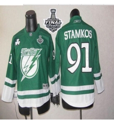 Tampa Bay Lightning #91 Steven Stamkos Green St Patty's Day 2015 Stanley Cup Stitched Youth NHL Jersey Tampa Bay Lightning #91 Steven Stamkos Green St Patty's Day 2015 Stanley Cup Stitched Youth NHL Jersey