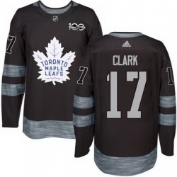 Maple Leafs #17 Wendel Clark Black 1917 2017 100th Anniversary Stitched NHL Jersey