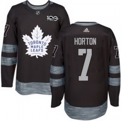 Maple Leafs #7 Tim Horton Black 1917 2017 100th Anniversary Stitched NHL Jersey