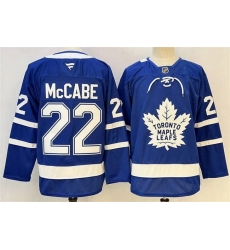 Men Toronto Maple Leafs  22 Jake McCabe Fanatics Home Blue Premium Jersey