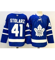 Men Toronto Maple Leafs 41 Anthony Stolarz Blue 2024 25 Stitched Hockey Jersey Men Toronto Maple Leafs 41 Anthony Stolarz Blue 2024 25 Stitched Hockey Jersey