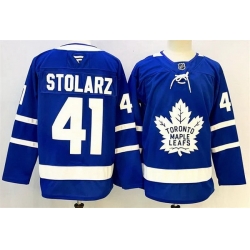 Men Toronto Maple Leafs  41 Anthony Stolarz Fanatics Home Blue Premium Player Jersey