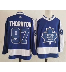 Men Toronto Maple Leafs 97 Joe Thornton Blue 2020 21 Reverse Retro Adidas Jersey