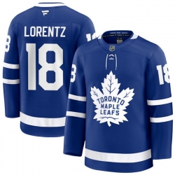 Men Toronto Maple Leafs Steven Lorentz 18 Fanatics Home Blue Premium Stitched Hockey Jersey