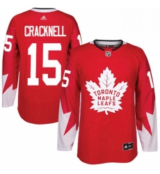 Mens Adidas Toronto Maple Leafs 15 Adam Cracknell Authentic Red Alternate NHL Jersey 