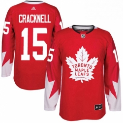 Mens Adidas Toronto Maple Leafs 15 Adam Cracknell Premier Red Alternate NHL Jersey 