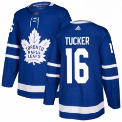 Mens Adidas Toronto Maple Leafs 16 Darcy Tucker Authentic Royal Blue Home NHL Jersey 