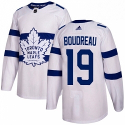 Mens Adidas Toronto Maple Leafs 19 Bruce Boudreau Authentic White 2018 Stadium Series NHL Jersey 