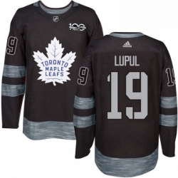 Mens Adidas Toronto Maple Leafs 19 Joffrey Lupul Authentic Black 1917 2017 100th Anniversary NHL Jersey 