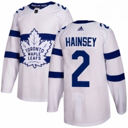 Mens Adidas Toronto Maple Leafs 2 Ron Hainsey Authentic White 2018 Stadium Series NHL Jersey 