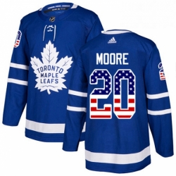 Mens Adidas Toronto Maple Leafs 20 Dominic Moore Authentic Royal Blue USA Flag Fashion NHL Jersey 