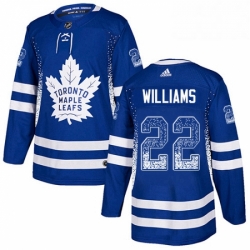 Mens Adidas Toronto Maple Leafs 22 Tiger Williams Authentic Blue Drift Fashion NHL Jersey 