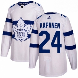 Mens Adidas Toronto Maple Leafs 24 Kasperi Kapanen Authentic White 2018 Stadium Series NHL Jersey 