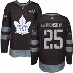 Mens Adidas Toronto Maple Leafs 25 James Van Riemsdyk Authentic Black 1917 2017 100th Anniversary NHL Jersey 