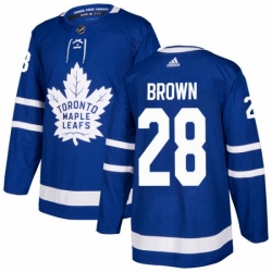 Mens Adidas Toronto Maple Leafs 28 Connor Brown Authentic Royal Blue Home NHL Jersey 