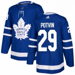 Mens Adidas Toronto Maple Leafs 29 Felix Potvin Premier Royal Blue Home NHL Jersey 