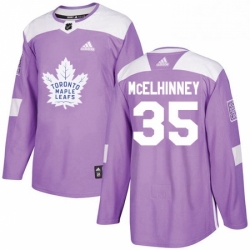 Mens Adidas Toronto Maple Leafs 35 Curtis McElhinney Authentic Purple Fights Cancer Practice NHL Jersey 