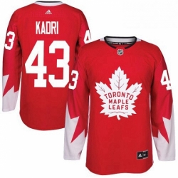 Mens Adidas Toronto Maple Leafs 43 Nazem Kadri Premier Red Alternate NHL Jersey 