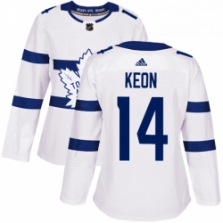 Womens Adidas Toronto Maple Leafs 14 Dave Keon Authentic White 2018 Stadium Series NHL Jersey 