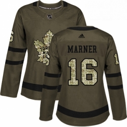 Womens Adidas Toronto Maple Leafs 16 Mitchell Marner Authentic Green Salute to Service NHL Jersey 