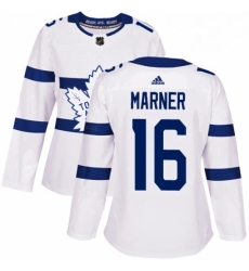 Womens Adidas Toronto Maple Leafs 16 Mitchell Marner Authentic White 2018 Stadium Series NHL Jersey 