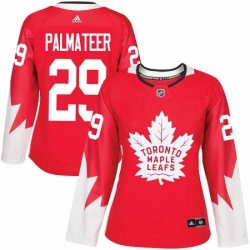 Womens Adidas Toronto Maple Leafs 29 Mike Palmateer Authentic Red Alternate NHL Jersey 