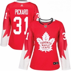 Womens Adidas Toronto Maple Leafs 31 Calvin Pickard Authentic Red Alternate NHL Jersey 