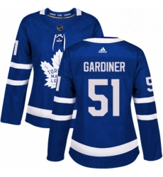 Womens Adidas Toronto Maple Leafs 51 Jake Gardiner Authentic Royal Blue Home NHL Jersey 