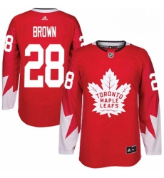 Youth Adidas Toronto Maple Leafs 28 Connor Brown Authentic Red Alternate NHL Jersey 