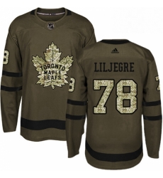 Youth Adidas Toronto Maple Leafs 78 Timothy Liljegren Authentic Green Salute to Service NHL Jersey 