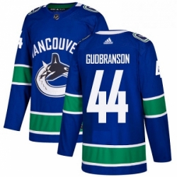 Mens Adidas Vancouver Canucks 44 Erik Gudbranson Premier Blue Home NHL Jersey 