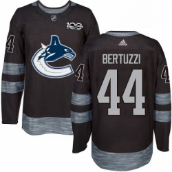 Mens Adidas Vancouver Canucks 44 Todd Bertuzzi Authentic Black 1917 2017 100th Anniversary NHL Jersey 