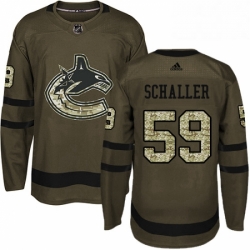 Mens Adidas Vancouver Canucks 59 Tim Schaller Authentic Green Salute to Service NHL Jersey 