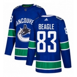 Mens Adidas Vancouver Canucks 83 Jay Beagle Authentic Blue Home NHL Jersey 