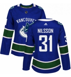 Womens Adidas Vancouver Canucks 31 Anders Nilsson Premier Blue Home NHL Jersey Womens Adidas Vancouver Canucks 31 Anders Nilsson Premier Blue Home NHL Jersey