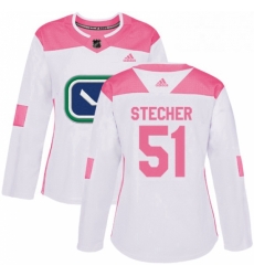 Womens Adidas Vancouver Canucks 51 Troy Stecher Authentic WhitePink Fashion NHL Jersey Womens Adidas Vancouver Canucks 51 Troy Stecher Authentic WhitePink Fashion NHL Jersey