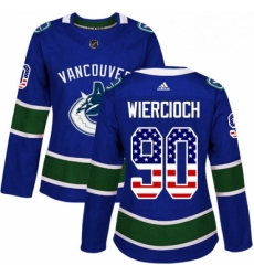 Womens Adidas Vancouver Canucks 90 Patrick Wiercioch Authentic Blue USA Flag Fashion NHL Jersey Womens Adidas Vancouver Canucks 90 Patrick Wiercioch Authentic Blue USA Flag Fashion NHL Jersey