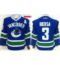 Womens Vancouver Canucks #3 Kevin Bieksa Blue Home Stitched NHL Jersey Womens Vancouver Canucks #3 Kevin Bieksa Blue Home Stitched NHL Jersey