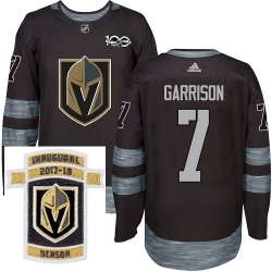 Adidas Golden Knights #7 Jason Garrison Black 1917 2017 100th Anniversary Stitched NHL Inaugural Season Patch Jersey