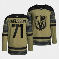 Men Vegas Golden Knights 71 William Karlsson 2022 Camo Military Appreciation Night Stitched jersey