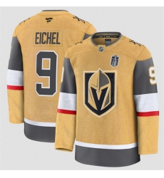 Men Vegas Golden Knights  9 Jack Eichel Gold 2026 Stanley Cup Final Patch Home Stitched Hockey Jersey