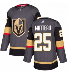 Mens Adidas Vegas Golden Knights 25 Stefan Matteau Authentic Gray Home NHL Jersey 