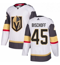 Mens Adidas Vegas Golden Knights 45 Jake Bischoff Authentic White Away NHL Jersey 