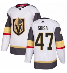 Mens Adidas Vegas Golden Knights 47 Luca Sbisa Authentic White Away NHL Jersey 